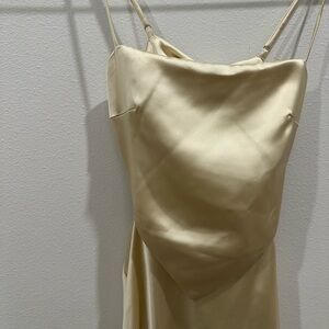 Zara Vanilla Ivory Dress Spaghetti Strap Satin Wrap Dress NWT